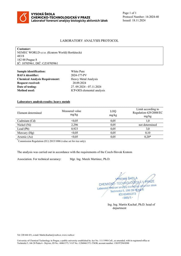 kratom világ laboratóriumi tesztek nehézfémek kratom tesztek kratom eladás magyarországi kratom tesztelt laboratórium által tesztelt kratom white pure